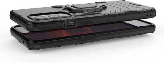 Hurtel Ring Armor Kickstand Umschlag Rückseite Kunststoff Schwarz (OnePlus 9)