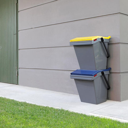 Green City International Plastic Coș de gunoi Reciclare Coșuri de gunoi cu roți 4x45lt Gri