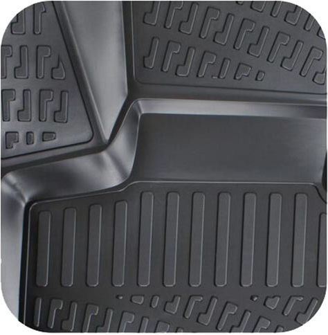 Rizline Set of Front and Rear Mats 4pcs Tray Type for Mercedes-Benz E Class Black