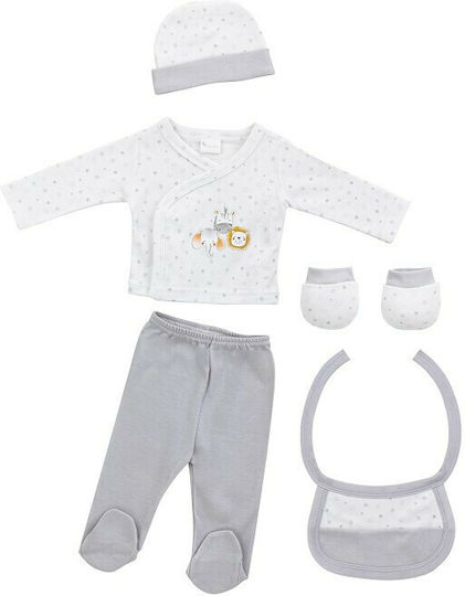 Interbaby Комплект дрехи за новородено Elefante за момче за 0-6 месеци 5бр
