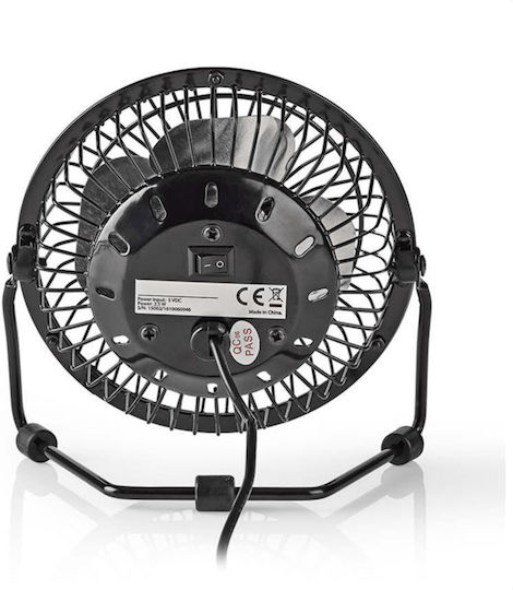 Nedis Metal Mini Ventilator USB Schwarz