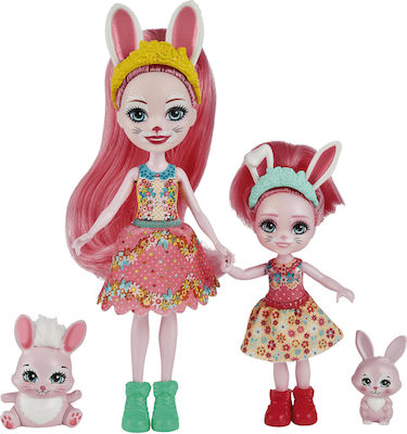 Mattel Bree Bunny, Twist Bedelia Bunny & Tappy Doll Set Enchantimals for 4++ Years