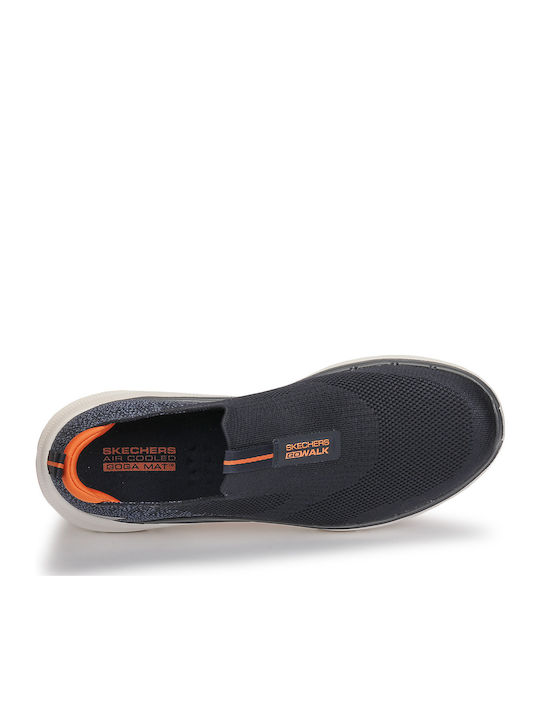 Go Walk 6 Men's Canvas Slip-Ons Blue