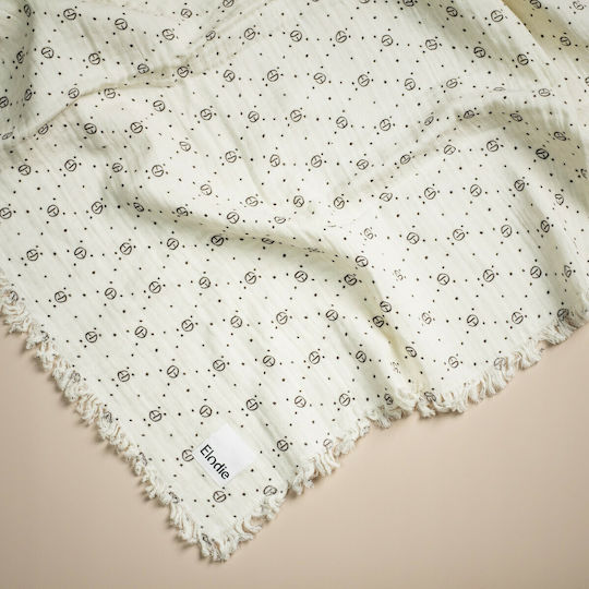Elodie Details Monogram Πάνα Αγκαλιάς από Μουσελίνα Μπεζ 75x100εκ.