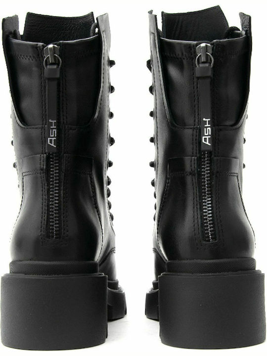 Madness Leather Women's Ankle Boots with Medium Heel Black