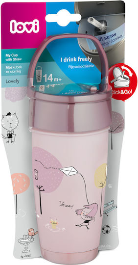 Lovi Baby Παιδικό Ποτηράκι "My Straw" από Πλαστικό Μωβ 350ml για 14m+