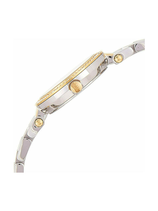 Michael Kors Mini Darci Γυναικείο Ρολόι 28mm Μπαταρίας με Μεταλλικό Μπρασελέ Ασημί/Χρυσό