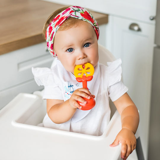 Babyono Teething Rattle for Teething Relief made of Silicone for 3 Months+