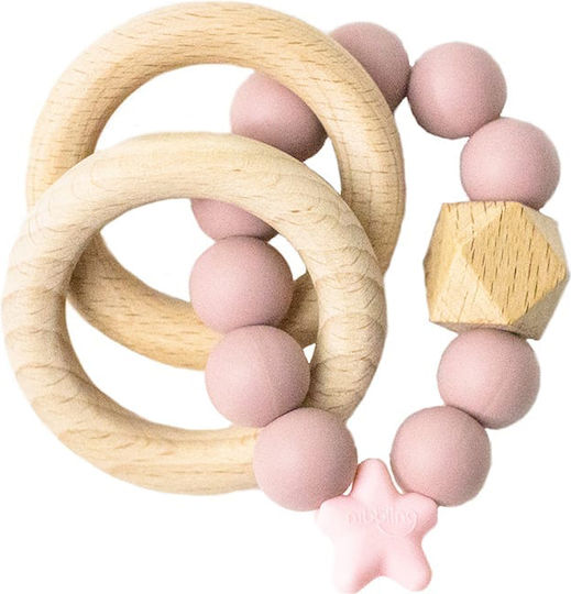Nibbling Stellar Nat Wood Ring Μασητική Κουδουνίστρα Οδοντοφυΐας από Ξύλο για 0 m+