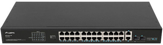 Lanberg Unmanaged L2 PoE+ Switch με 24 Θύρες Gigabit (1Gbps) Ethernet και 2 SFP Θύρες