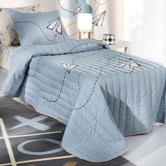 Saint Clair Kids Duvet Single Fly Suede Light Blue 160x220cm