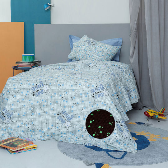 Palamaiki Kids Duvet Glow in the Dark Single Luminous Cluster Blue 160x240cm