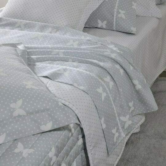 Down Town Home Kinderdecke Einzel Wollfüllung S686 Gray 170x240cm