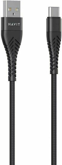 Havit CB707 USB 2.0 Cable USB-C male - USB-A Μαύρο 1m 21.08.0017