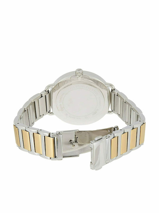 Michael Kors Portia Damen Uhr Chronograph mit Metallarmband Silver / Gold