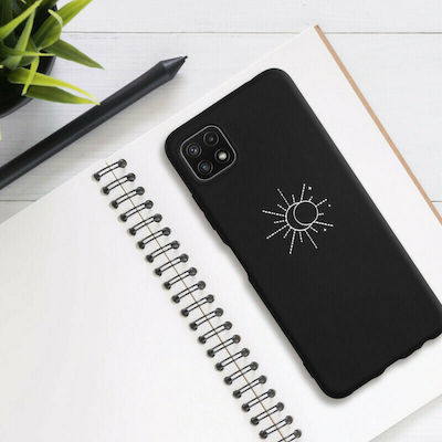 KWmobile Задна корица Силикон Minimalism Sun / White / Black (Галакси А22 5G) 55248.03