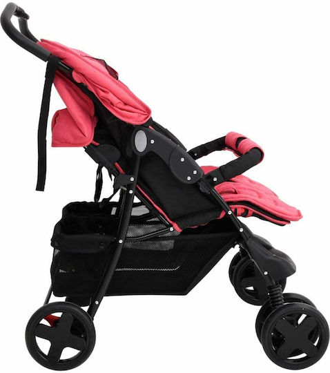 vidaXL Verstellbar Doppelter Kinderwagen Geeignet für Neugeborene Rot