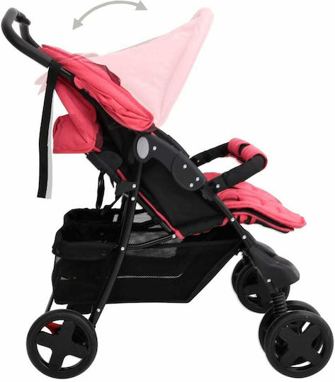 vidaXL Verstellbar Doppelter Kinderwagen Geeignet für Neugeborene Rot