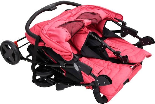 vidaXL Verstellbar Doppelter Kinderwagen Geeignet für Neugeborene Rot