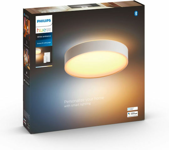 Philips Smart Πλαφονιέρα Οροφής 38.1εκ. Λευκή με Ενσωματωμένο LED και Τηλεχειριστήριο