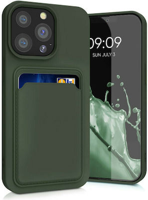 KWmobile Задна корица Силикон с слот за карти Dark Green (iPhone 13 Pro - iPhone 13 Про) 55969.80