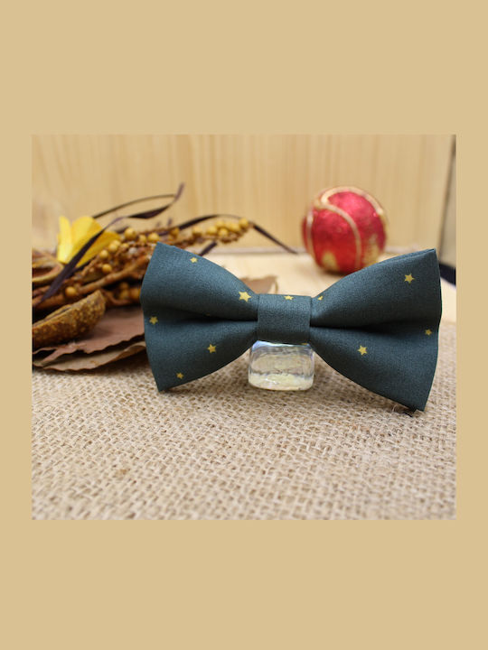 JFashion Handmade Bow Tie Green Stars