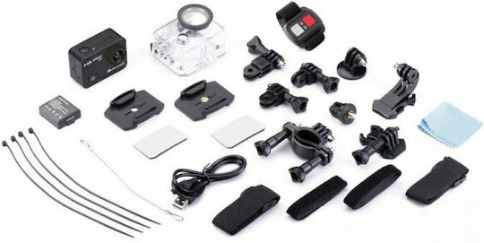 Midland H9 Pro Action Camera 4K Ultra HD Υποβρύχια (με Θήκη) με Οθόνη Αφής 2" και Wi-Fi Μαύρη