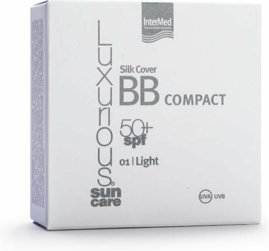 InterMed Luxurious Silk Cover BB Compact Αντηλιακή Πούδρα Προσώπου SPF50 με Χρώμα 01 Light 12gr