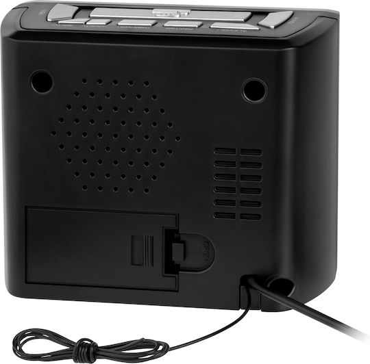 Kruger & Matz Tabletop Digital Clock LED Plastic with Alarm Clock & Radio Black KM0821