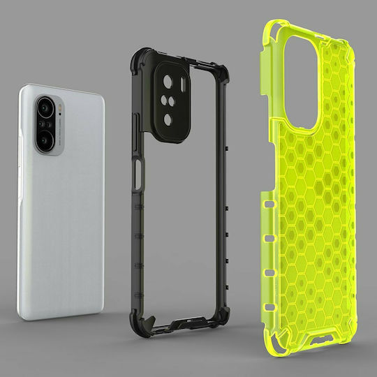 Hurtel Honeycomb Back Cover Silicone Green (Poco F3 / Mi 11i)