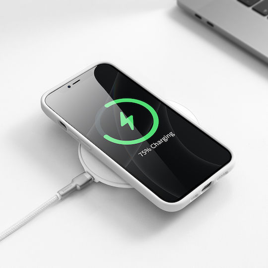 Baseus Liquid Gel Umschlag Rückseite Silikon Weiß (iPhone 13 Pro Max)