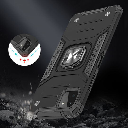 Wozinsky Ring Armor Kickstand Back Cover Πλαστικό Μαύρο (Galaxy A22 5G)