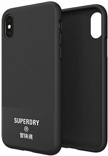 Superdry Molded Canvas Back Cover Silicone Fabric Black for iPhone X / XS
