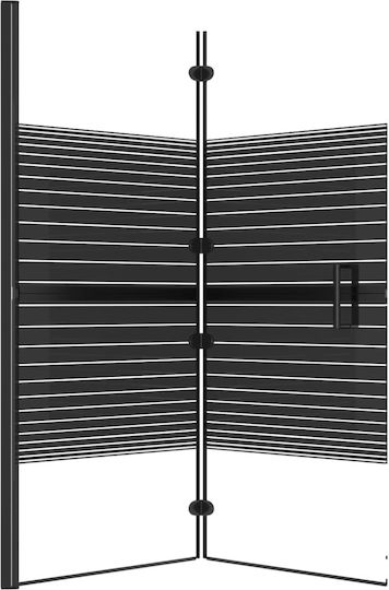 vidaXL Duschwand Badewanne mit Zusammenklappbar Tür 120x140cm Schwarz