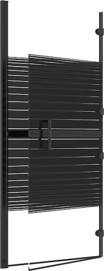 vidaXL Duschwand Badewanne mit Zusammenklappbar Tür 120x140cm Schwarz