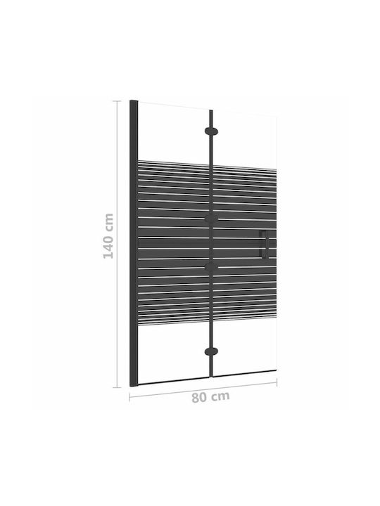 vidaXL Shower Screen Bathtub with Foldable Door 80x140cm Black
