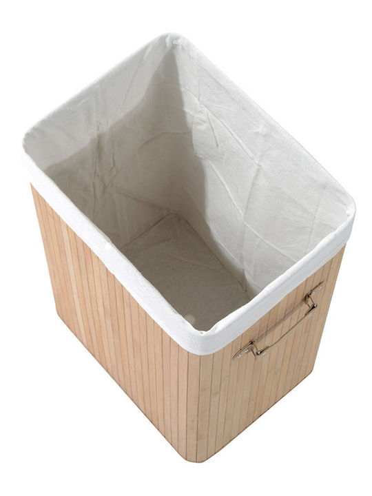 HomCom Laundry Basket Bamboo Folding with Cap 40x30x60cm Brown