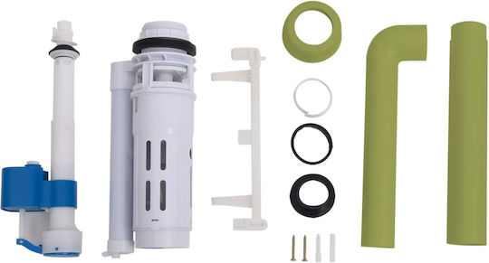 vidaXL Wall Mounted Plastic High Pressure Rectangular Toilet Flush Tank Green