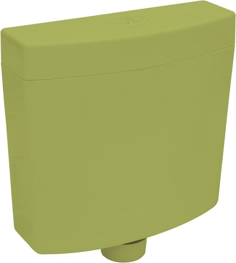 vidaXL Wall Mounted Plastic High Pressure Rectangular Toilet Flush Tank Green