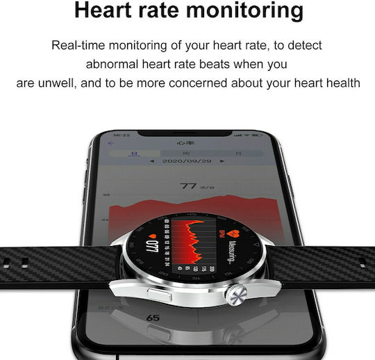 NO.1 DT3 Pro Smartwatch με Παλμογράφο (Μαύρο)