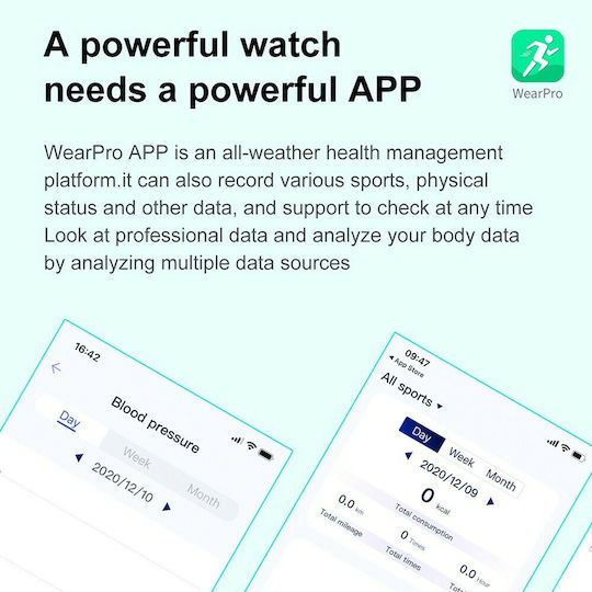 NO.1 DT3 Pro Smartwatch με Παλμογράφο (Μαύρο)