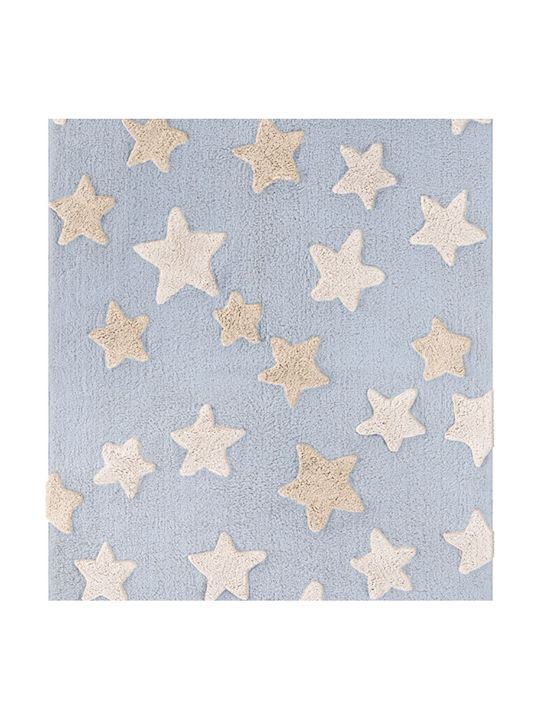Guy Laroche Kids Cotton Rug Night Sky Stars 130x180cm Light Blue