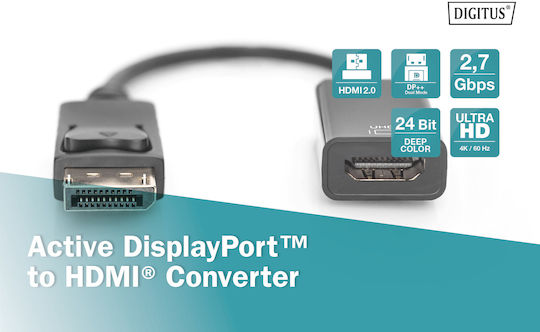 Digitus DisplayPort Male to HDMI Female Converter 1 Piece