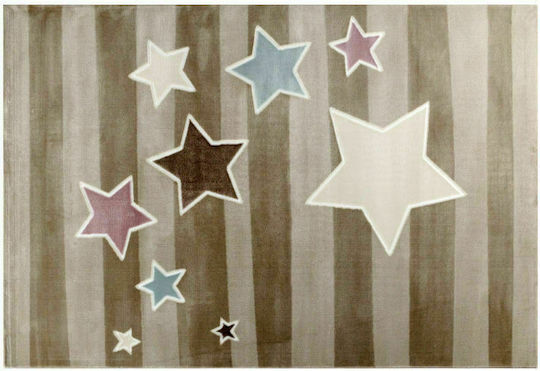 Tzikas Carpets 31767-070 Детско килимче Звезди Кафяв 133x190см Дебелина 11мм