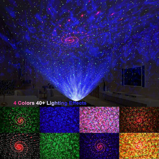 Led Παιδικό Φωτιστικό Projector Starry A με Προβολή Αστεριών Μαύρο