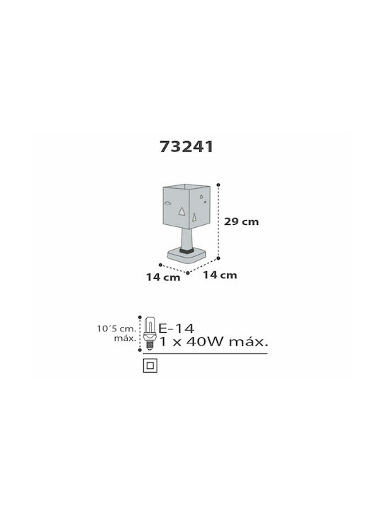 Ango Kinder Nachttischlampe Hello Little Gelb 15x15x30εκ.