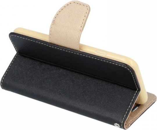Fancy Brieftasche Synthetisches Leder Black / Gold (Galaxy S21 FE 5G)
