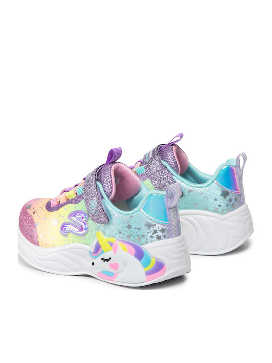 Unicorn Dreams Shoes Kids Sneakers with Scratch & Lights Purple