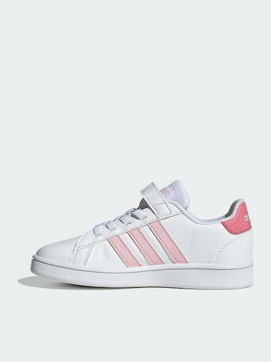 Grand Court Παιδικά Sneakers με Σκρατς Λευκά