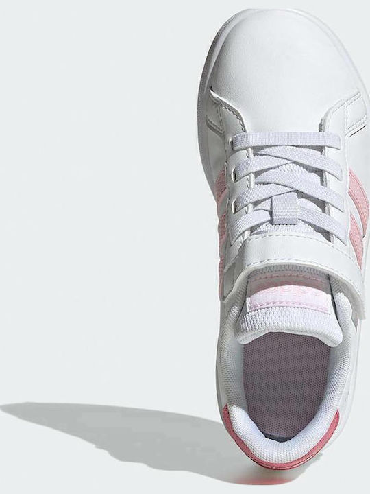 Grand Court Παιδικά Sneakers με Σκρατς Λευκά